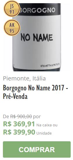 BORGOGNO NO NAME 2017 PRE VENDA